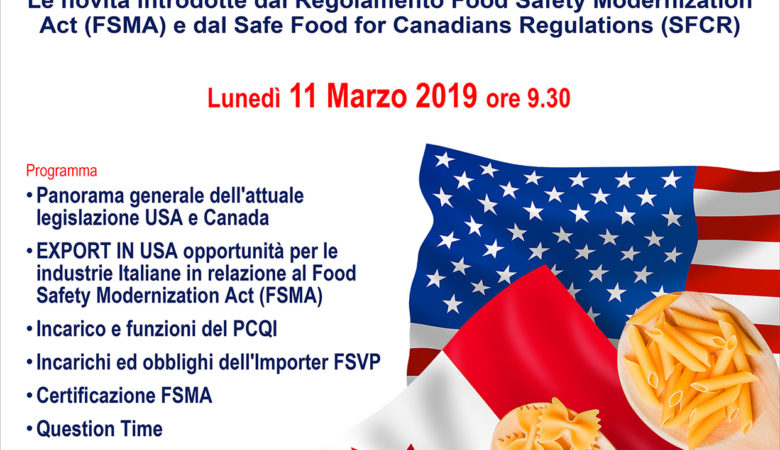 Workshop – L’Export degli Alimenti in USA e Canada